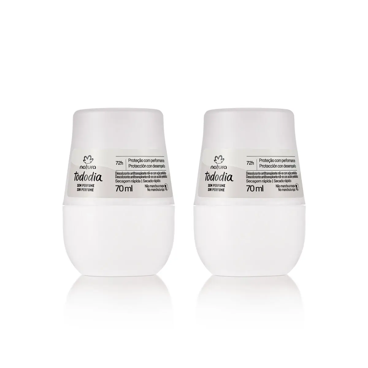 Kit Desodorantes Roll-on Tododia Sem Perfume 2 produtos de 70 ml
