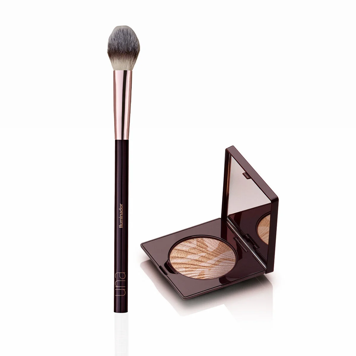 Kit Una Iluminador Marmorizado e Pincel — imagem 1