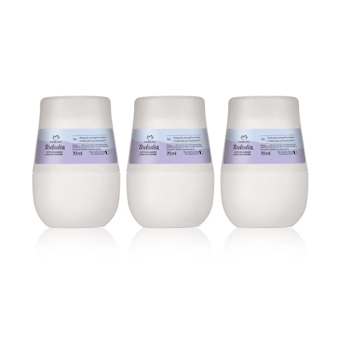 Kit Desodorante Antitranspirante Roll-on Algodão (3 unidades)