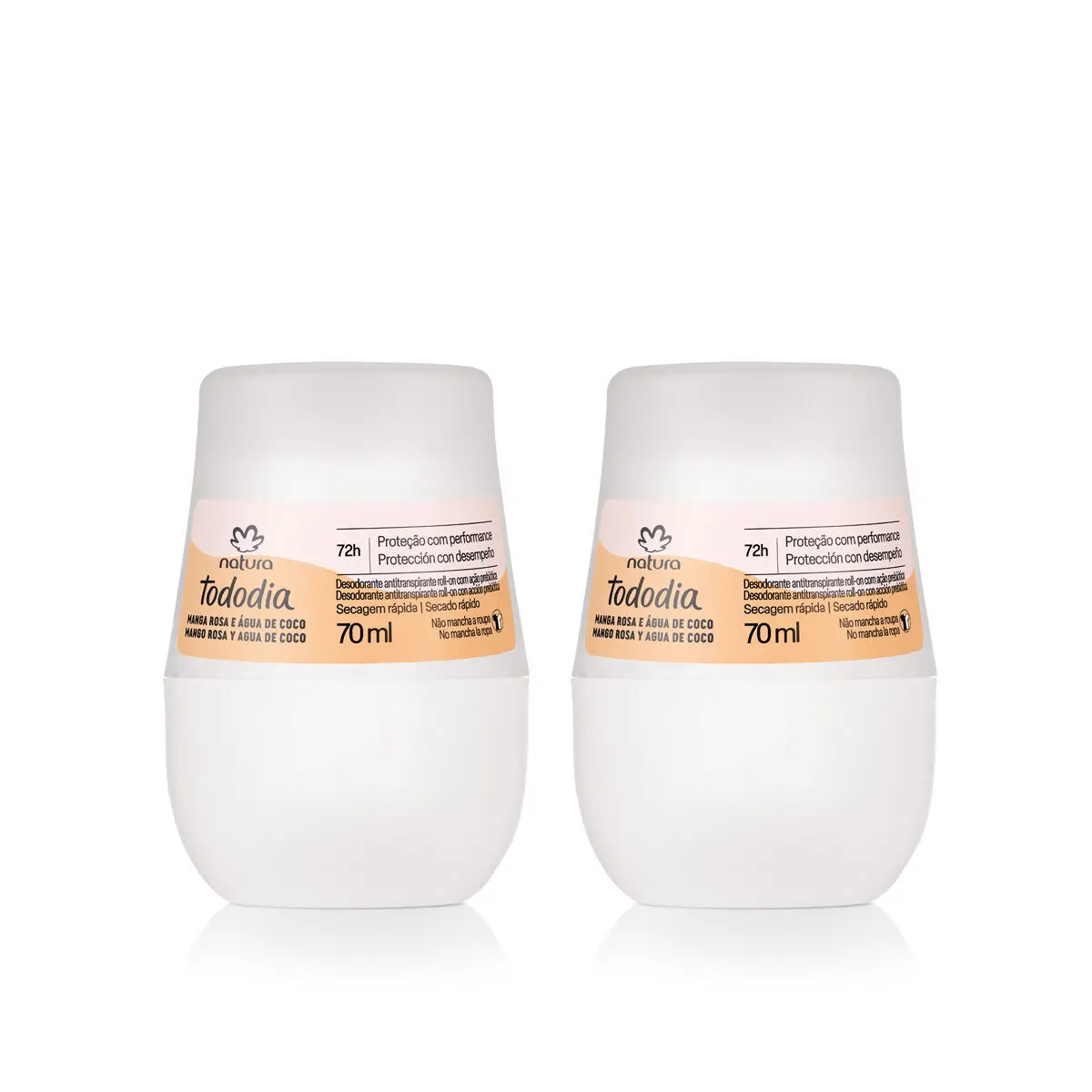 Kit Desodorantes Roll-on Tododia Manga Rosa e Água de Coco 2 produtos de 70 ml