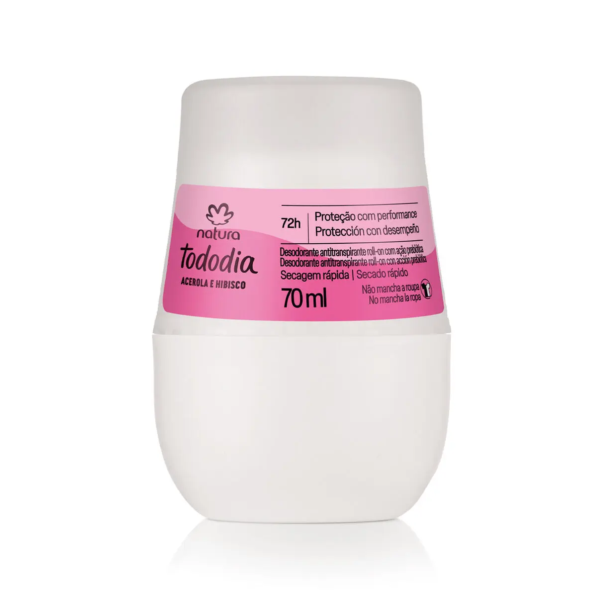 Desodorante Antitranspirante Roll-on Tododia Acerola e Hibisco 70 ml
