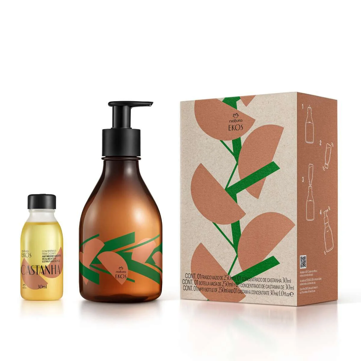 Kit Concentrado Corporal em Creme Ekos Castanha — imagem 1