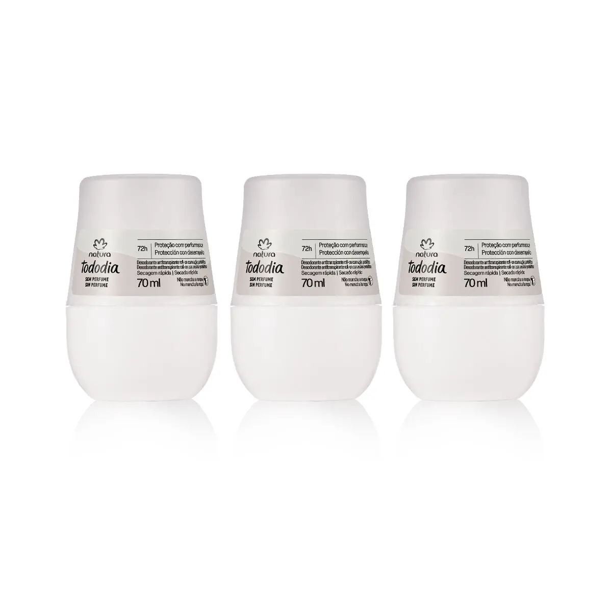 Kit Desodorante Antitranspirante Roll-on Sem Perfume (3 unidades)