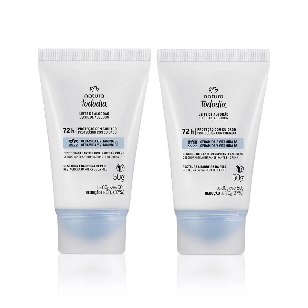 Kit Desodorantes em Creme Tododia Leite de Algodão 2 produtos de 50 g