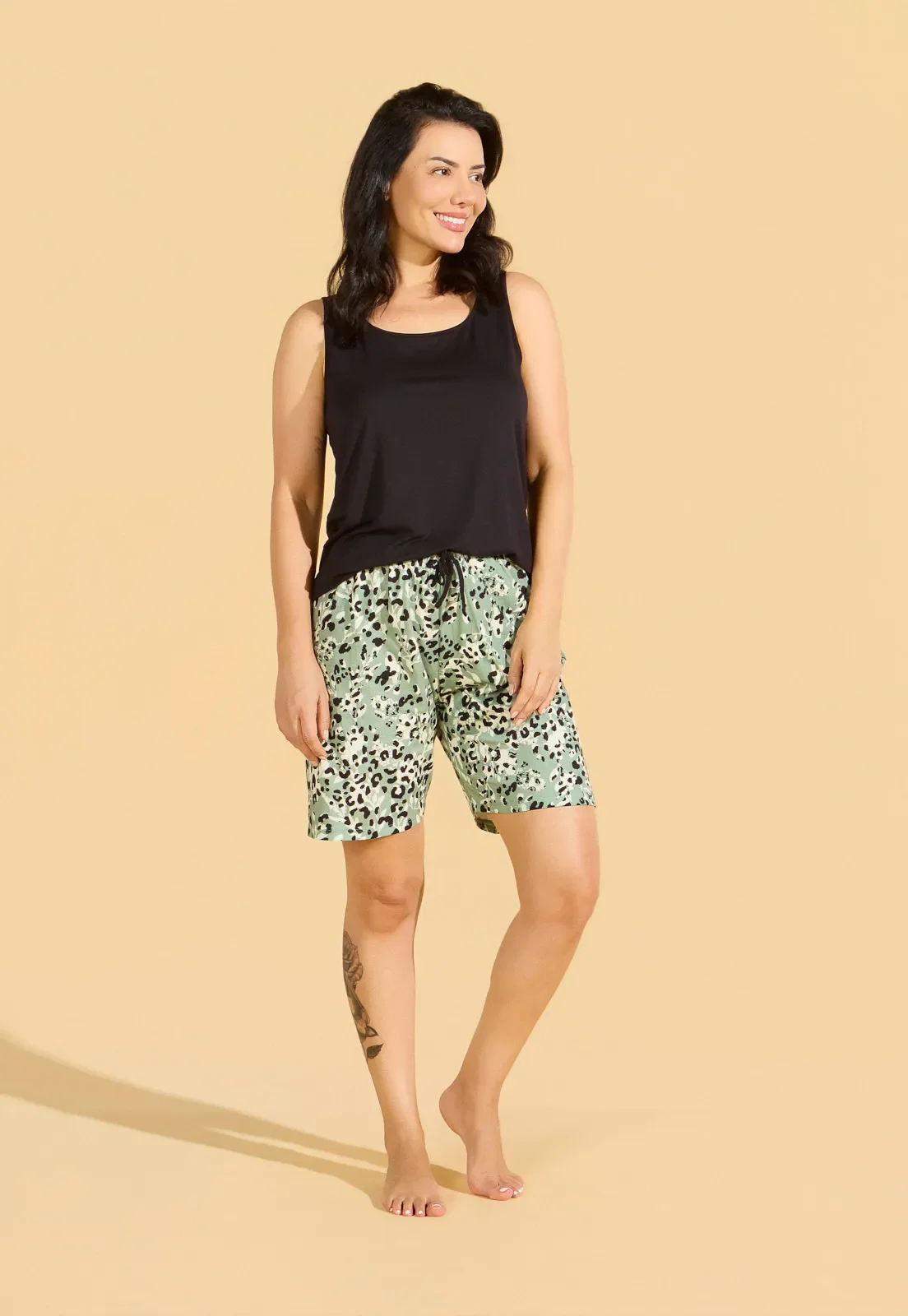 Pijama Regata com Shorts de Viscose — imagem 1