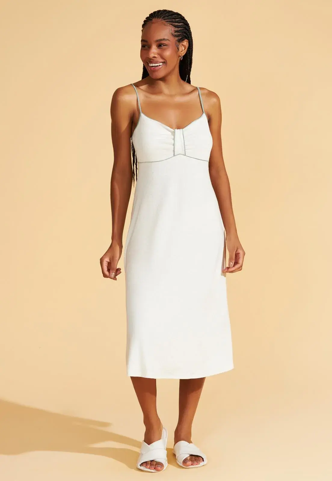 Slip Dress Midi Viscose Stretch Recco