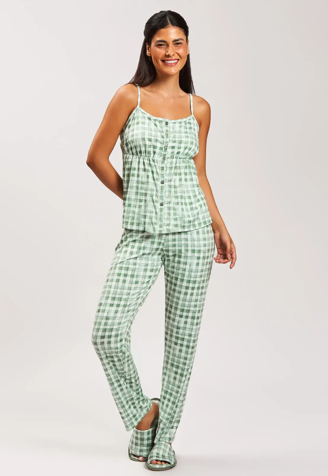 Pijama Alça aberta Com Calça Ne Skin Baunilha