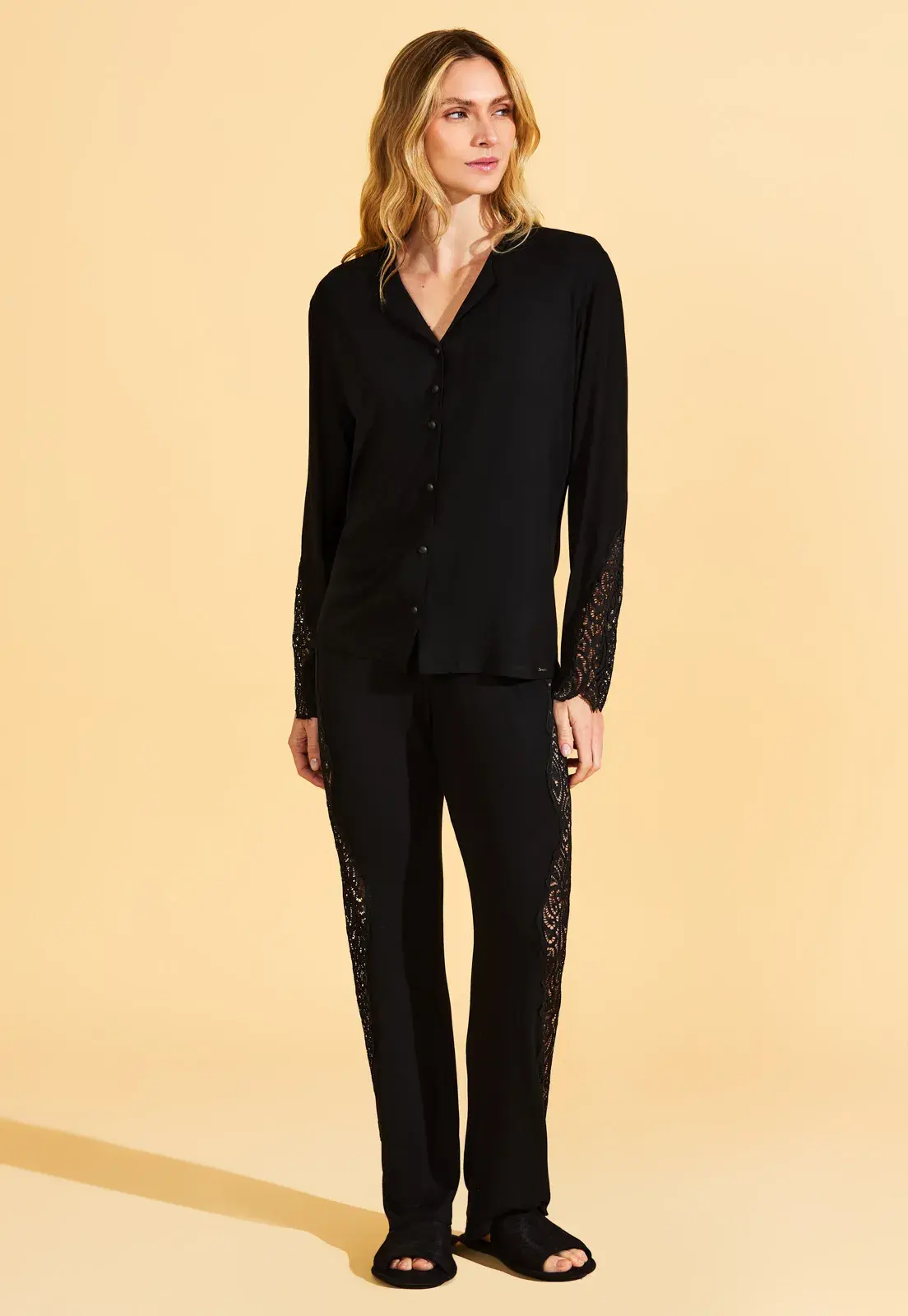 Pijama Americano Ecodry Com Renda Recco