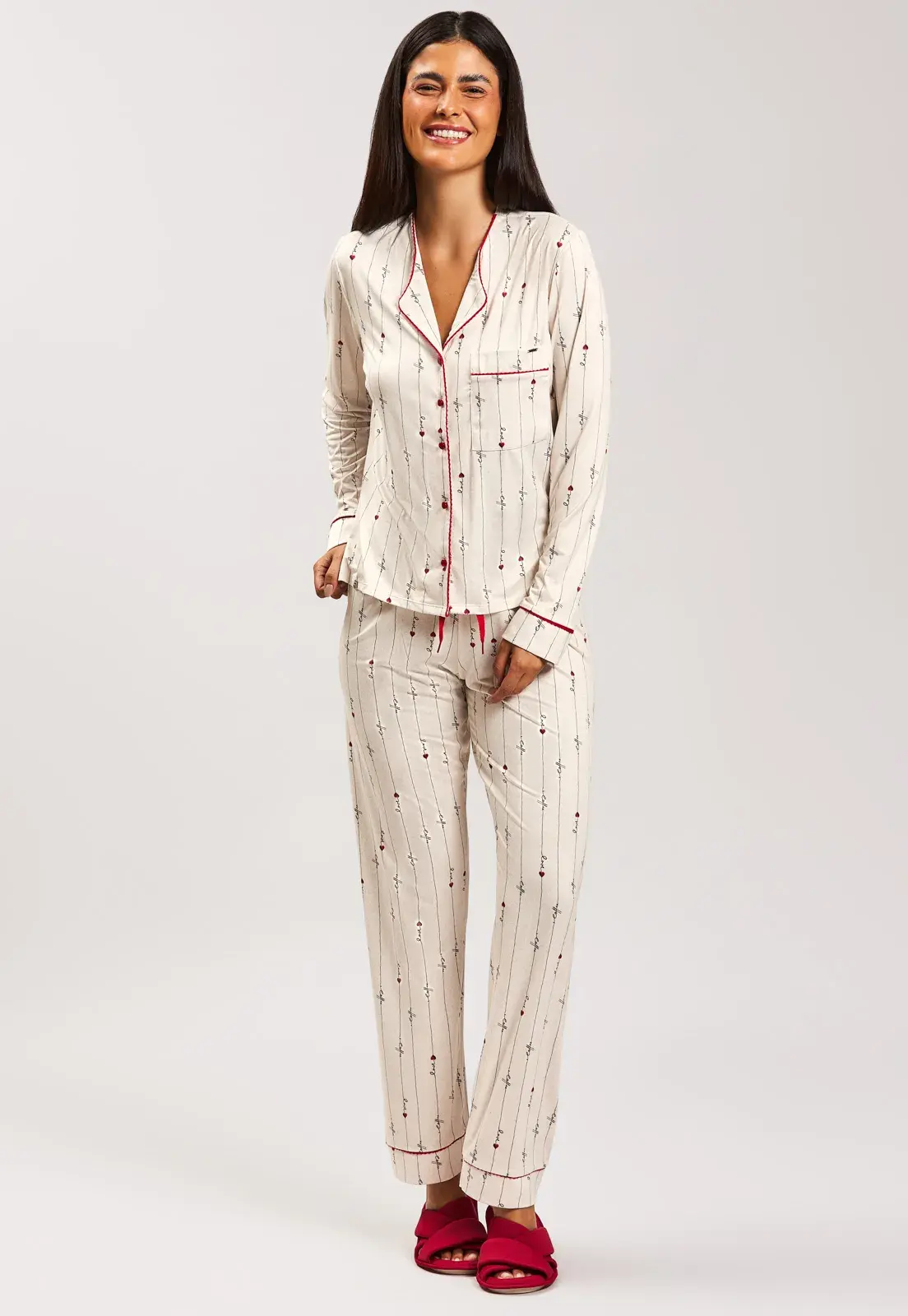 Pijama Americano Longo de New Skin Baunilha