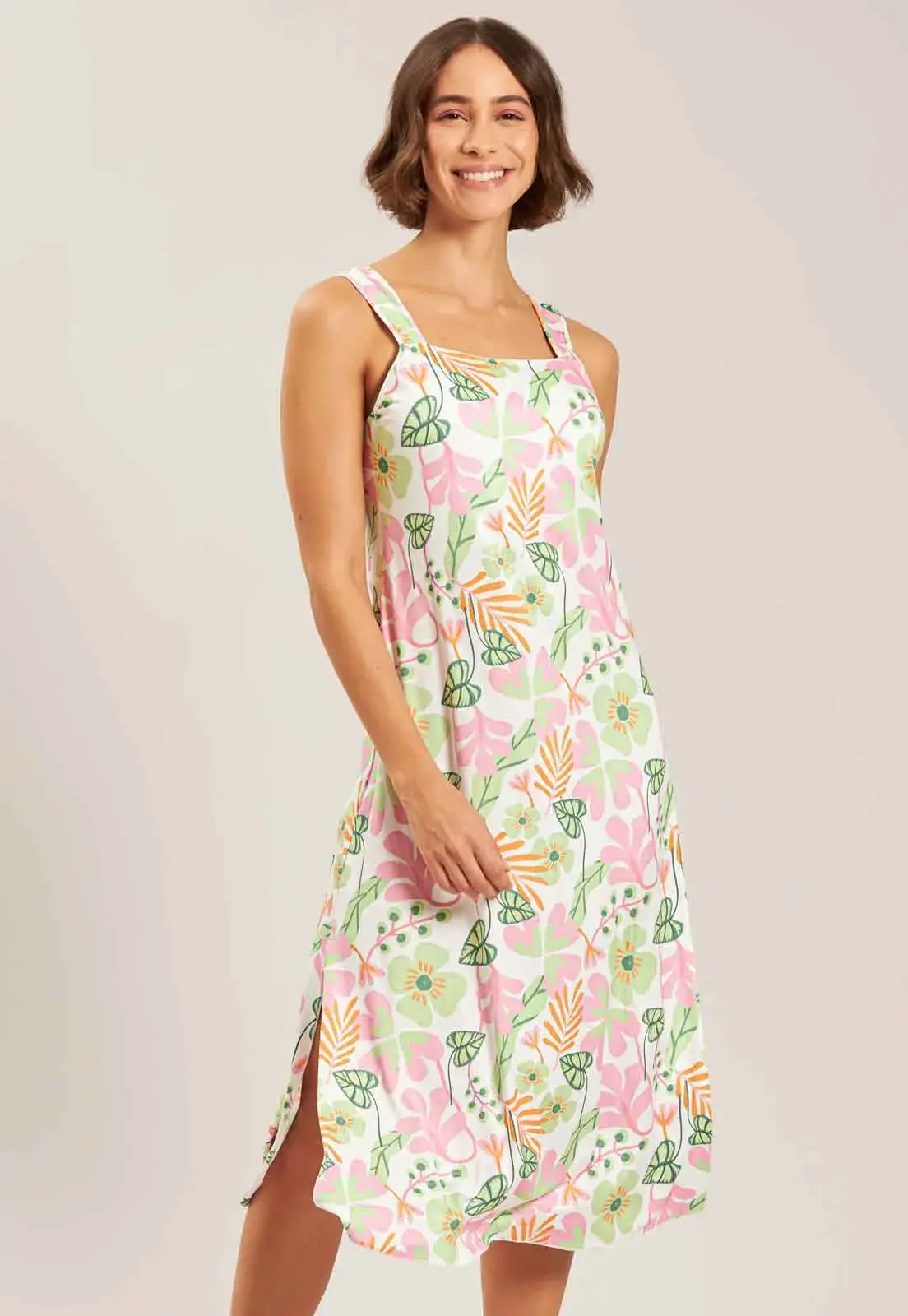 Slip Dress Alça Larga de New Skin Baunilha