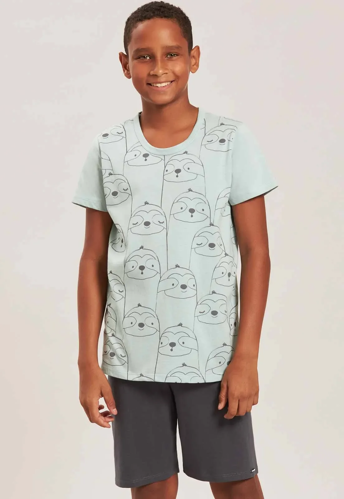 Pijama Infantil De 100% Algodão Baunilha