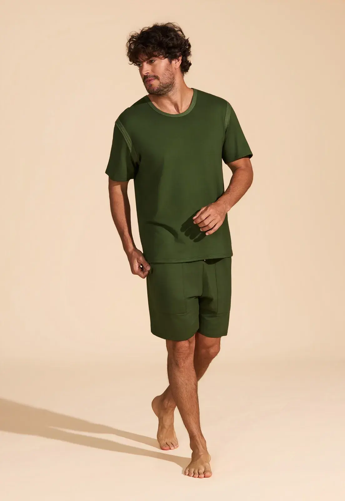 Pijama com Bermuda de Viscose Rustic Recco