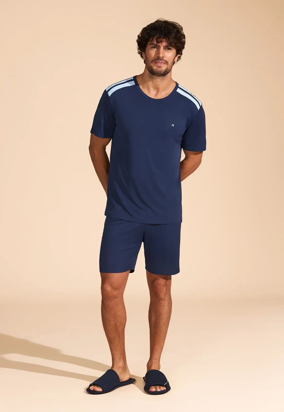 Pijama Manga Curta e Shorts Microfibra Recco — imagem 1