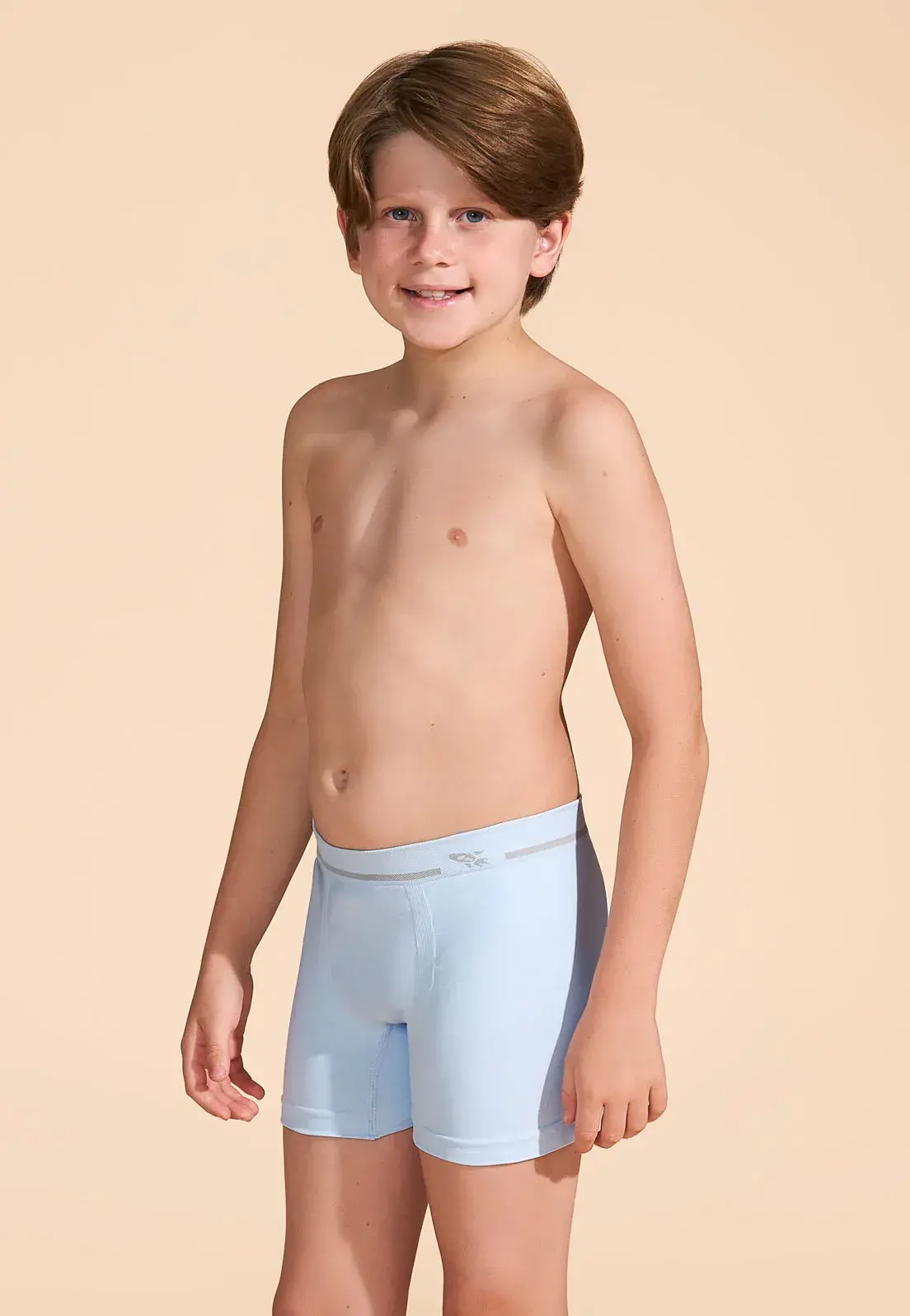 Cueca Infantil Boxer Sem Costura Baunilha