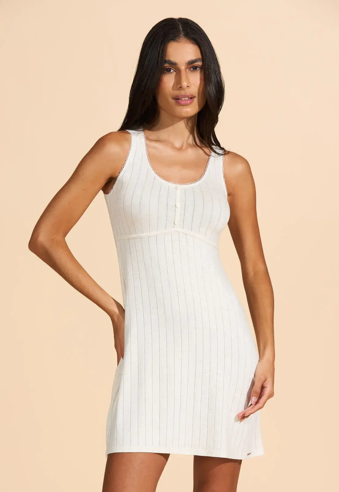 Camisola Regata Linho Canelado Recco