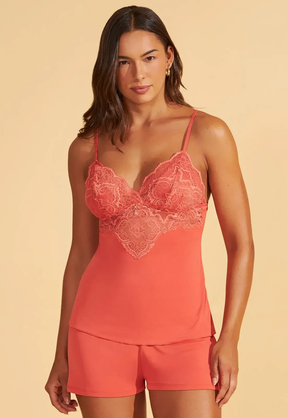 Babydoll de Microfibra Com Renda Recco