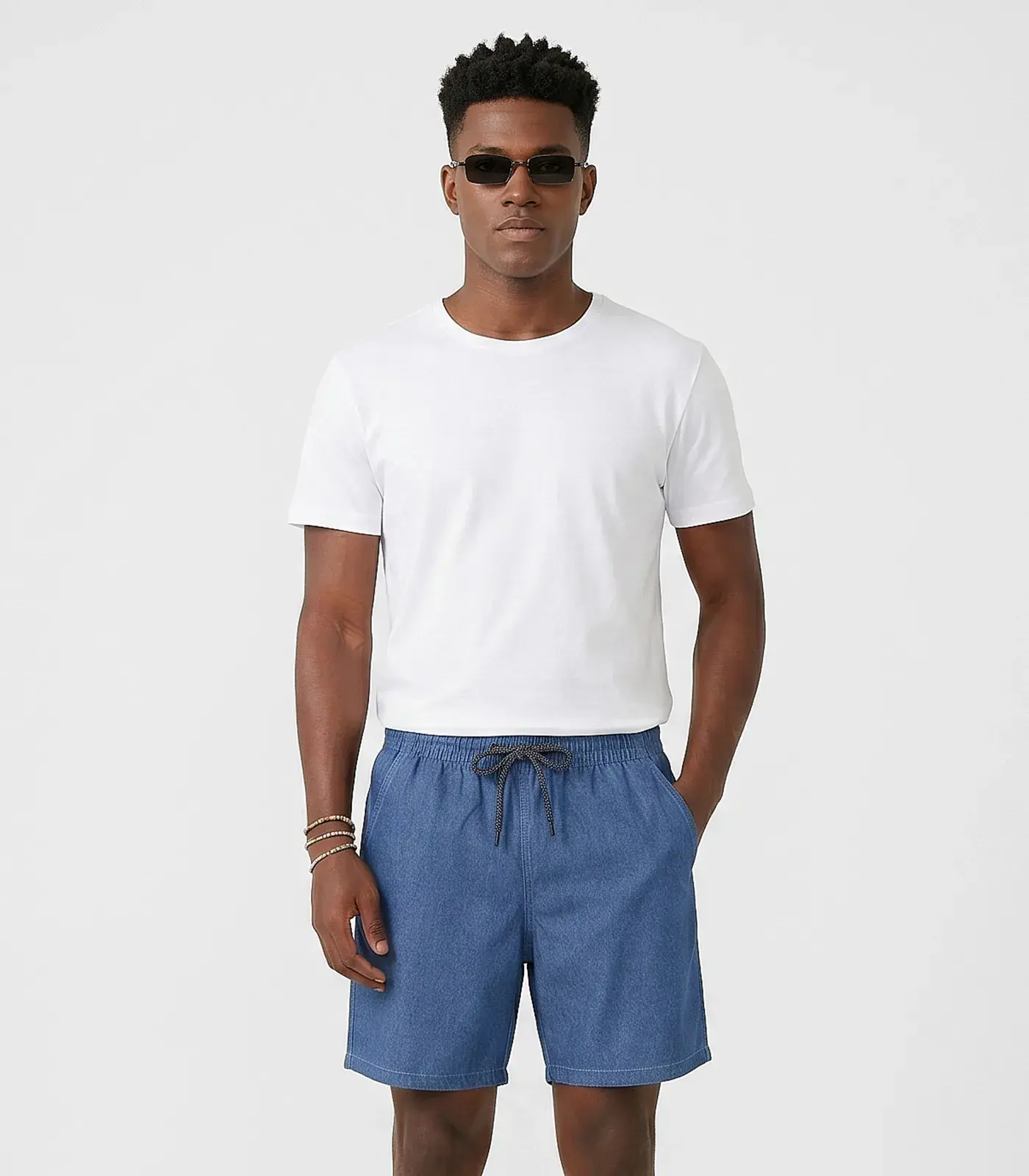 Bemuda Masculina Em Tactel Com Bolsos Filt Surf Azul