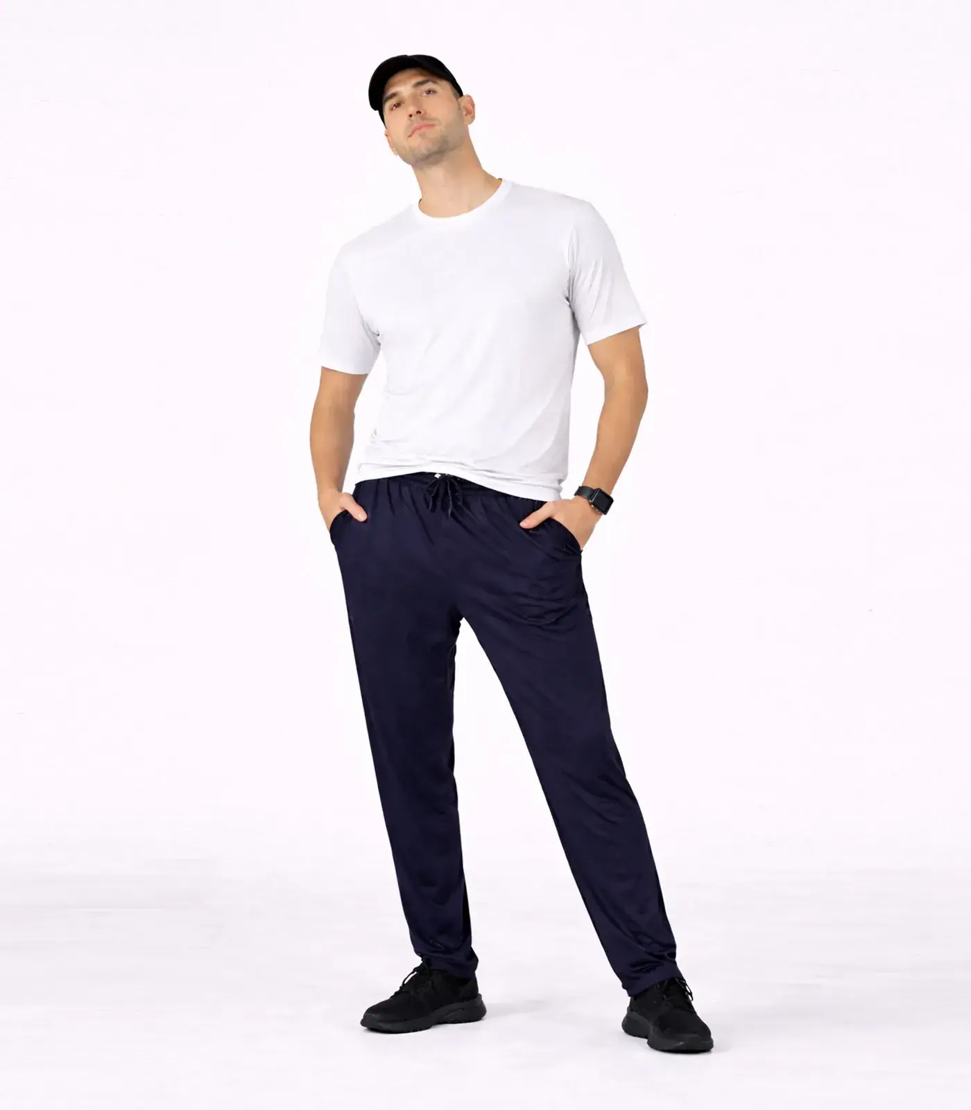 Calça Masculina Helanca Com Bolsos Rota Da Onda Azul