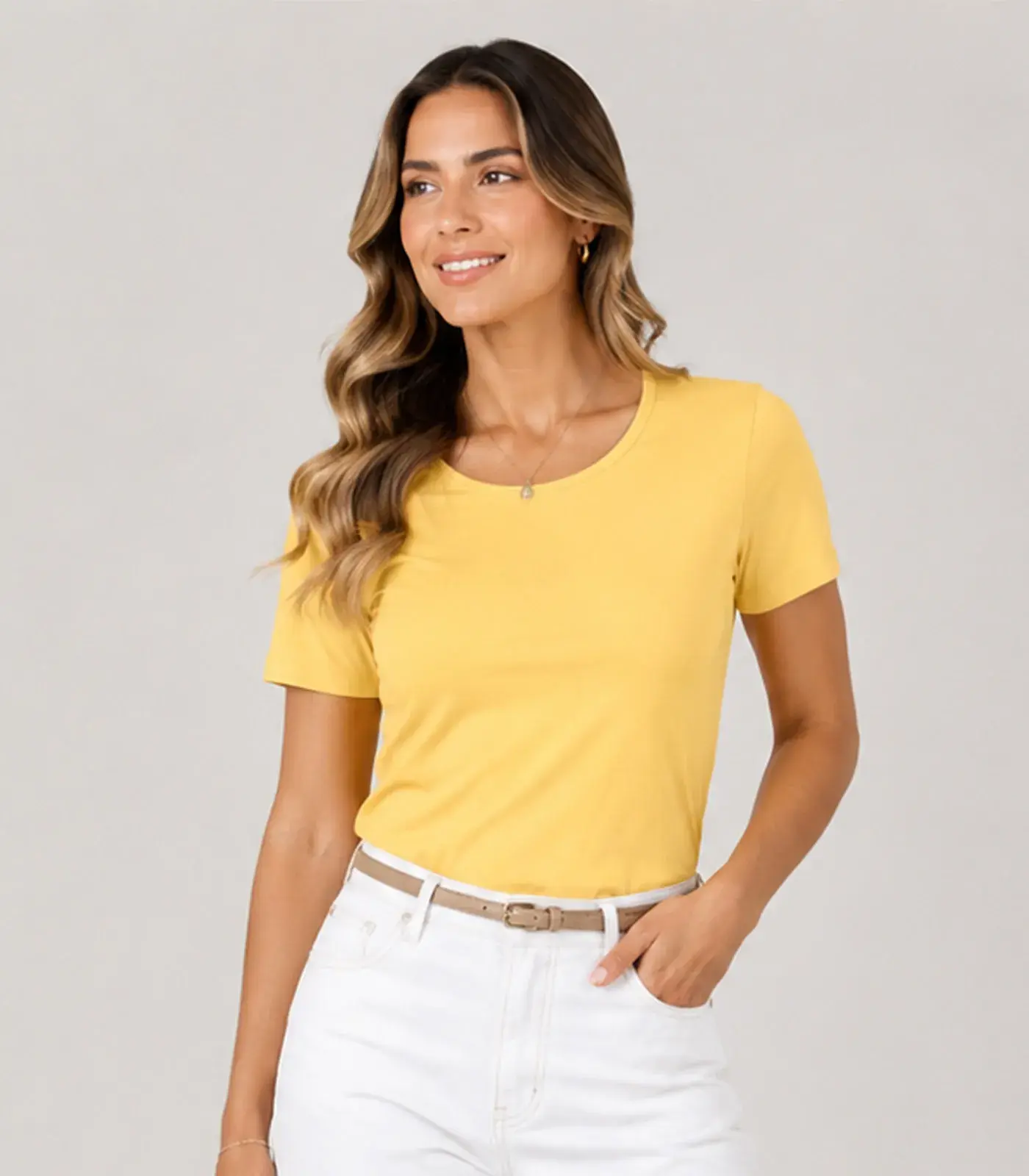 Blusa Feminina Cotton 30 Básica KO Amarelo