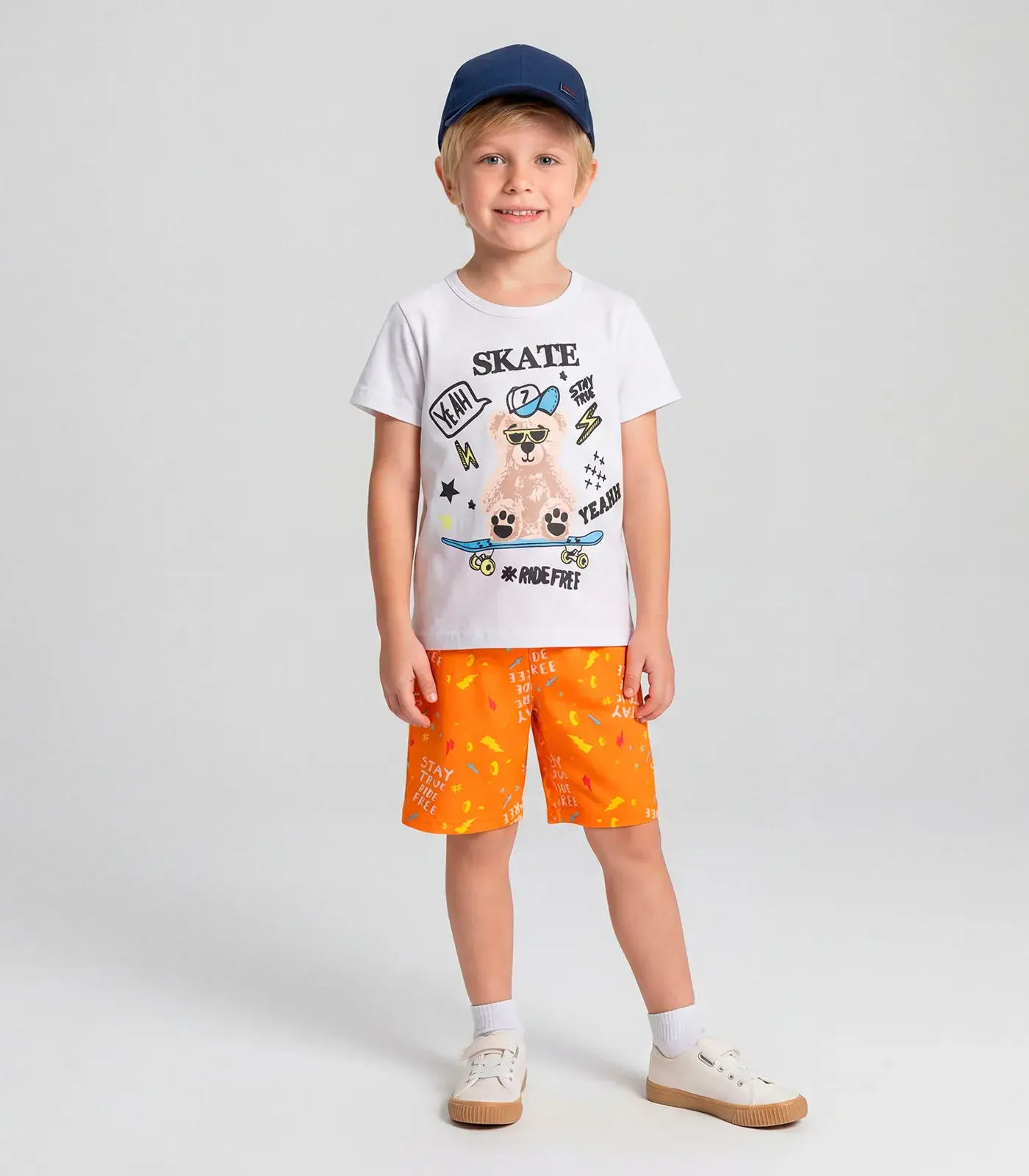 Pijama Infantil Masculino Brilha No Escuro Kappes Branco