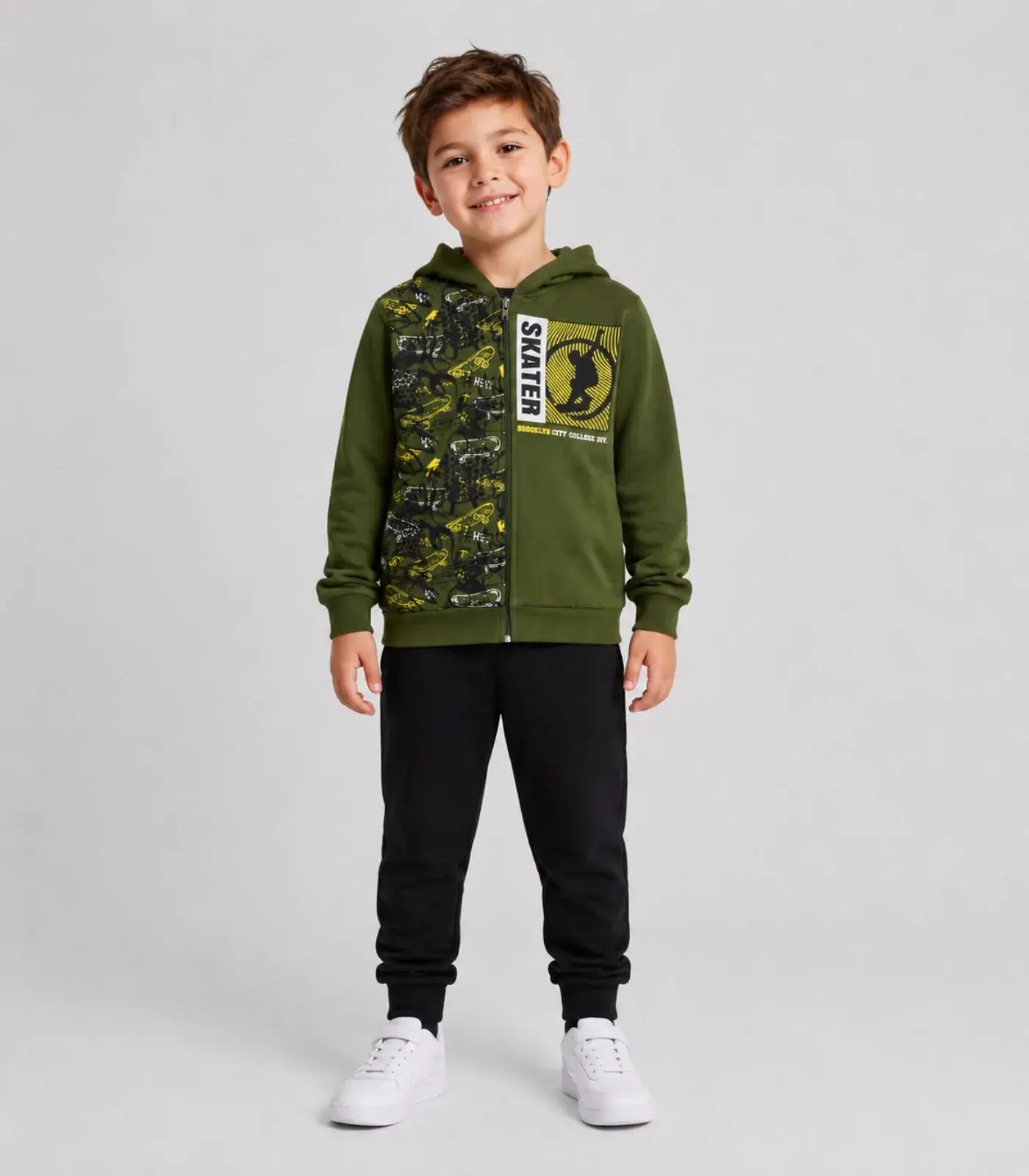Conjunto Moletom Menino Jaqueta E Calça Kappes Verde