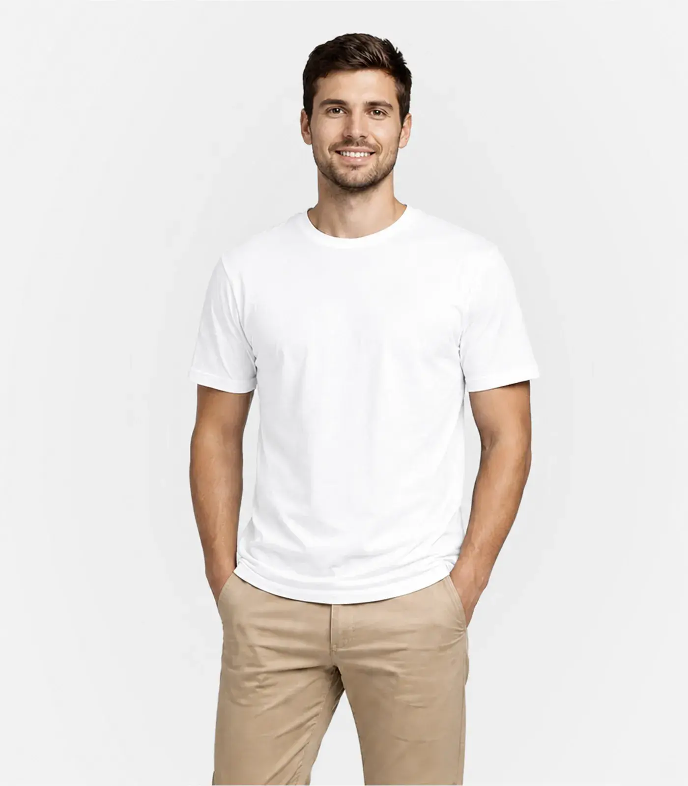 Camiseta Masculina Básica Meia Malha Select Branco