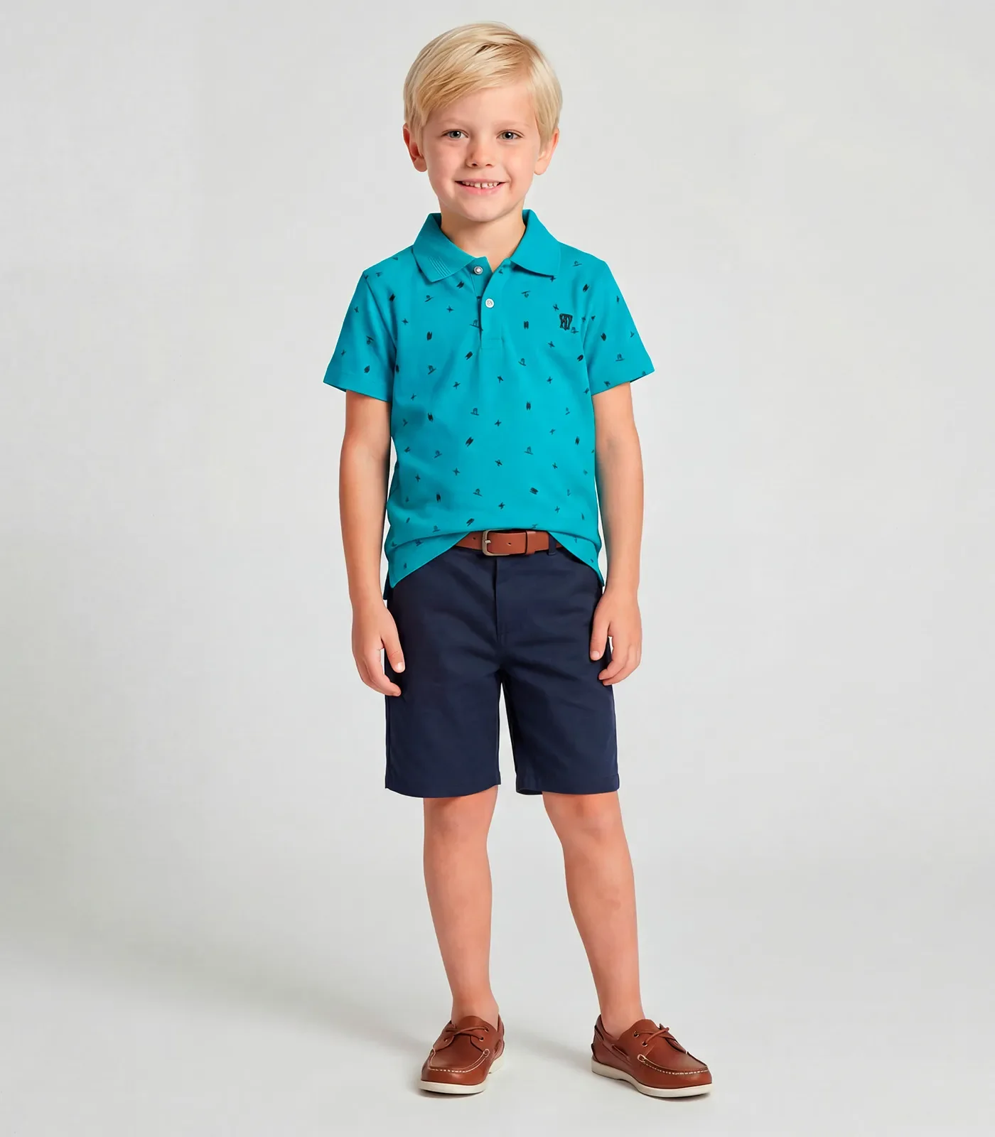 Conjunto Polo com Bermuda Trick Nick Azul — imagem 1