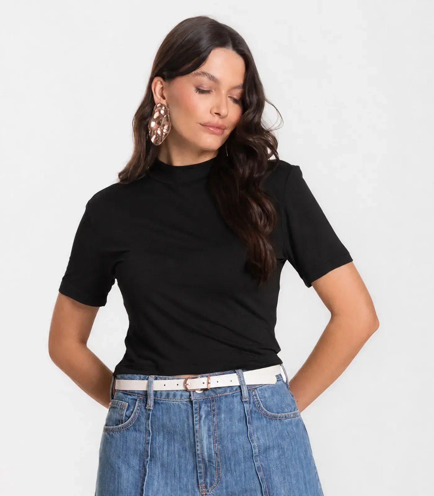 Blusa Cropped Feminina Select Preto
