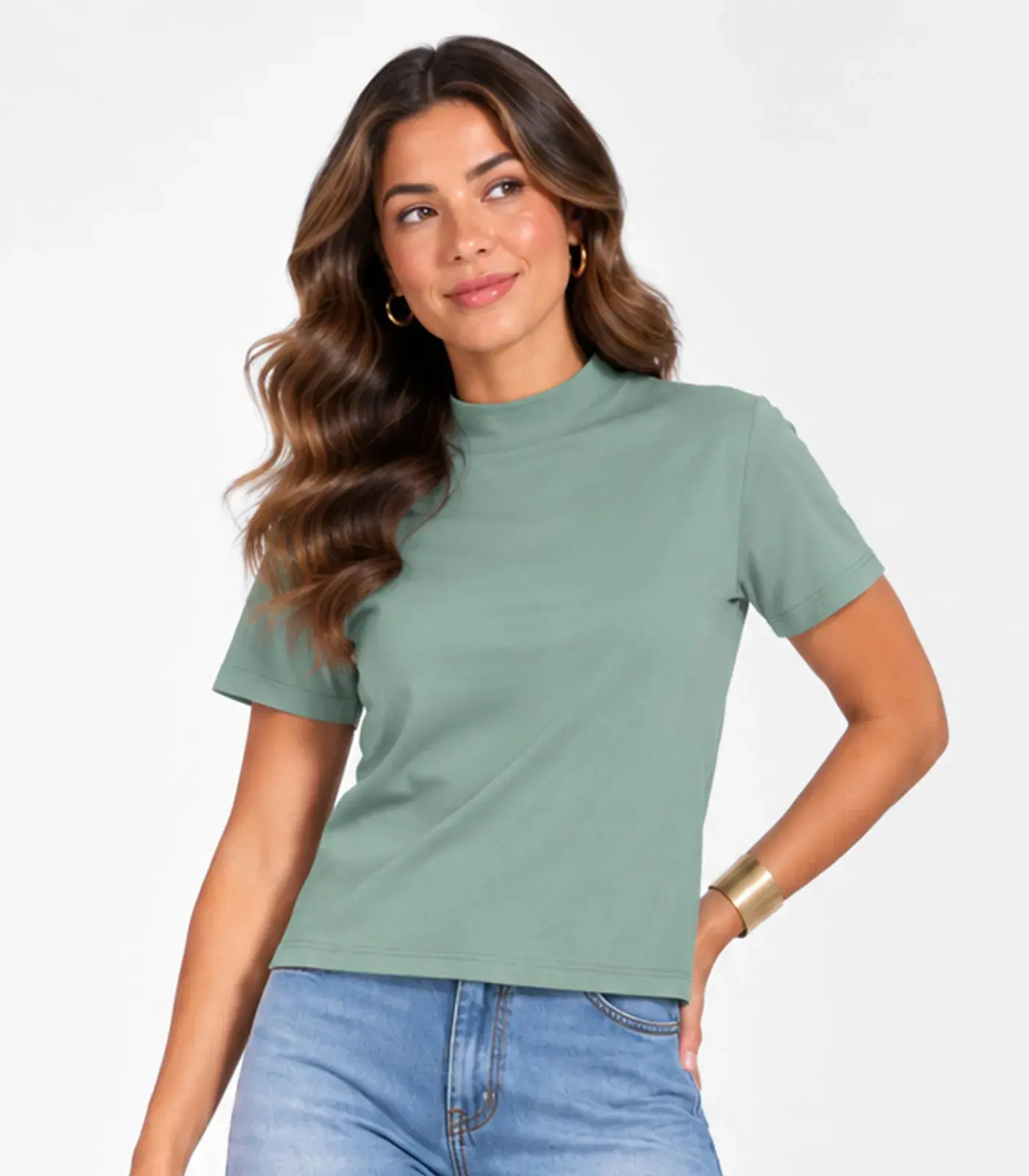 Blusa Feminina Gola Chaminé Infinita Cor Verde