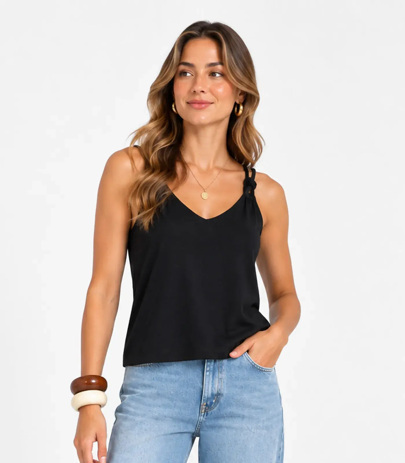 Blusa De Alça Feminino Endless Preto