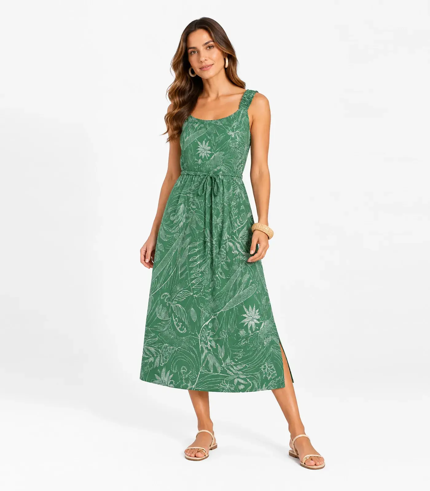 Vestido Midi Viscose Select Verde