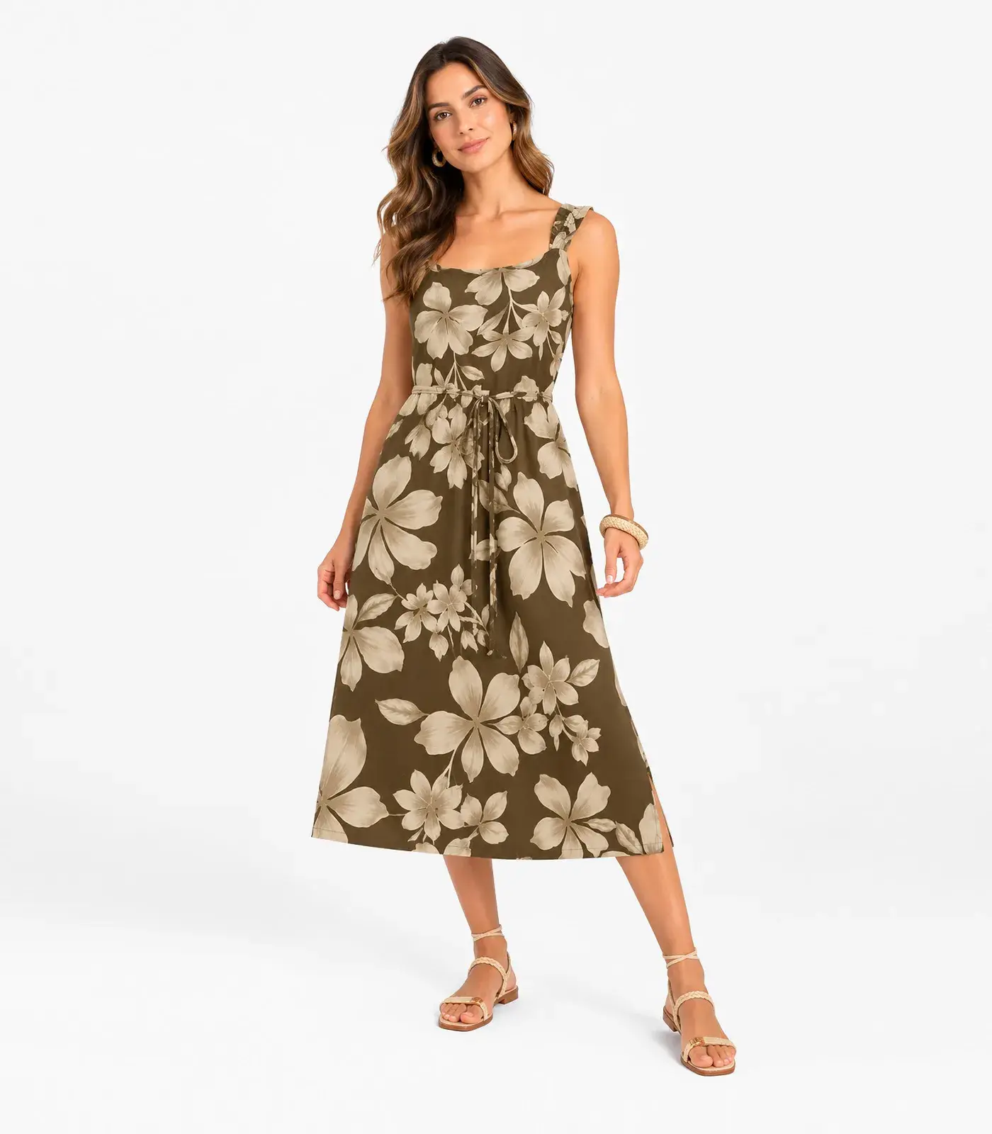 Vestido Midi Viscose Select Verde