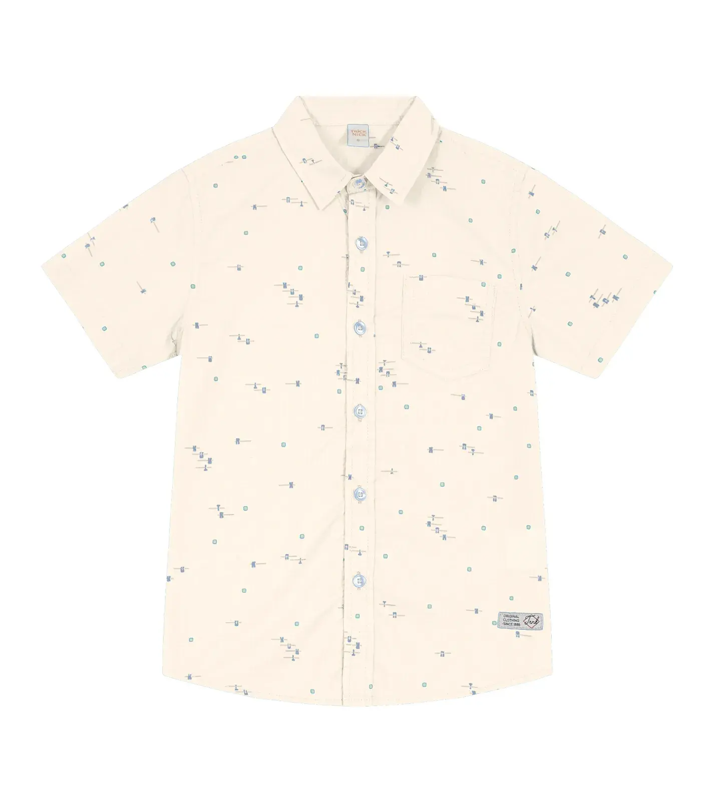 Camisa Infantil Masculina Estampada Trick Nick Bege