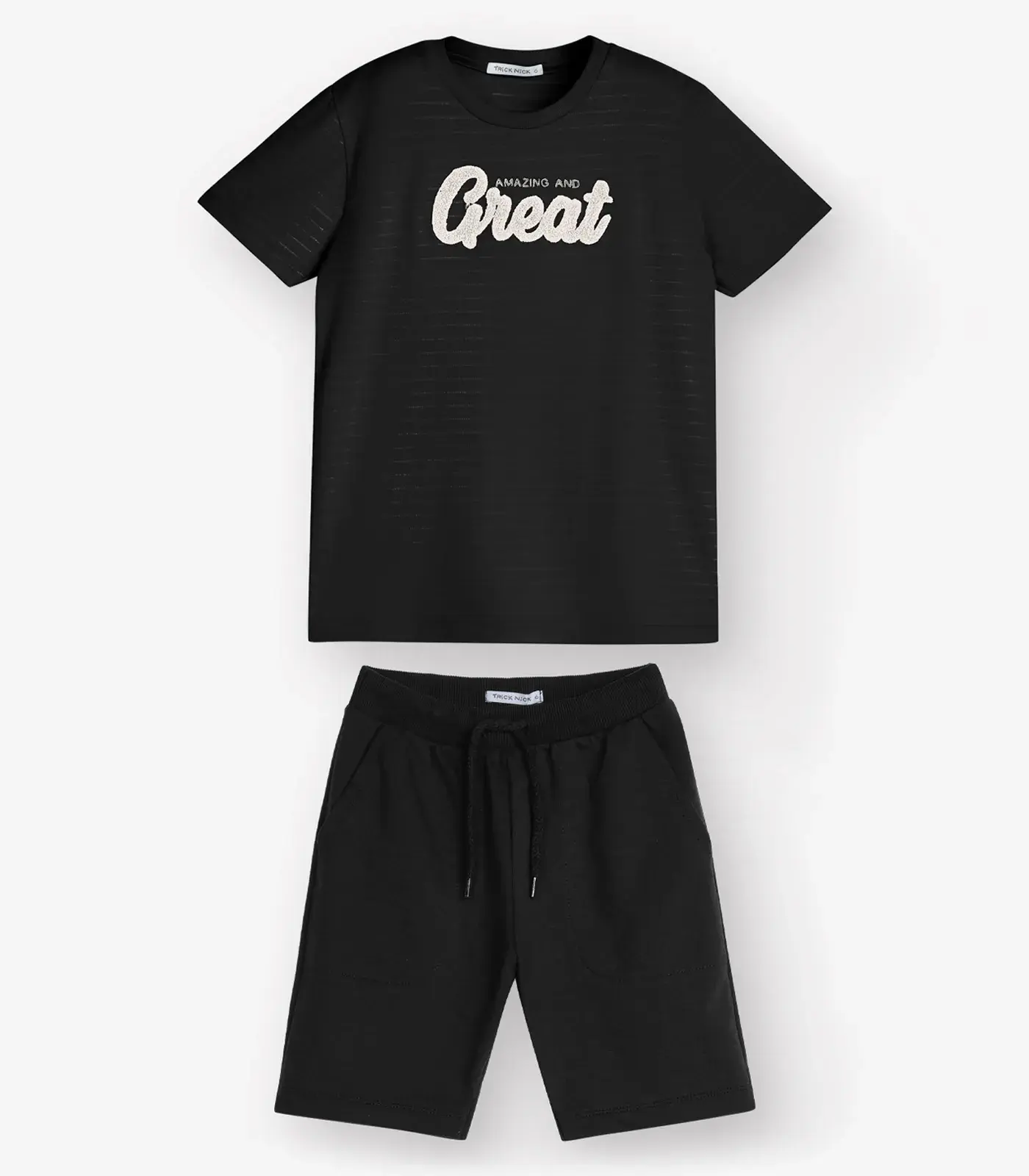 Conjunto Camiseta com Bermuda Menino Trick Nick Preto