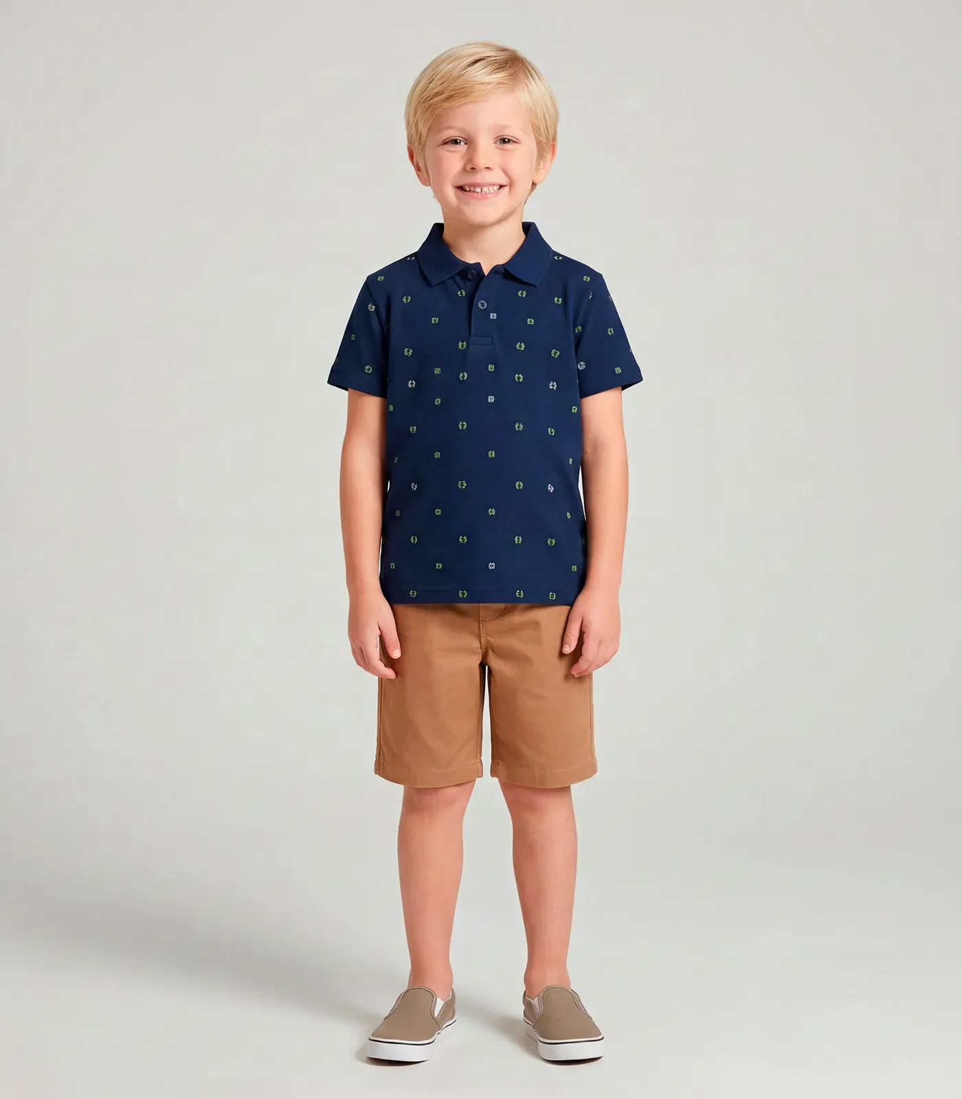 Conjunto Infantil Polo Com Bermuda Trick Nick Azul — imagem 1