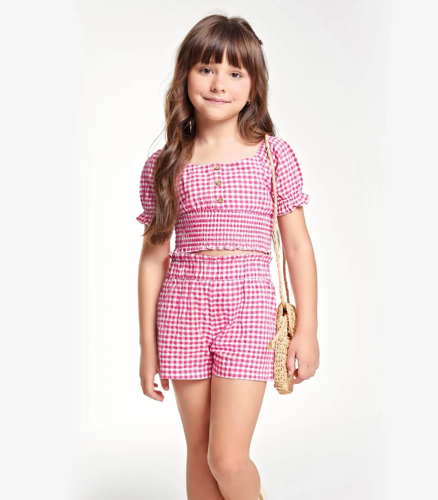 Conjunto Menina Blusa com Shorts Trick Nick Rosa — imagem 1