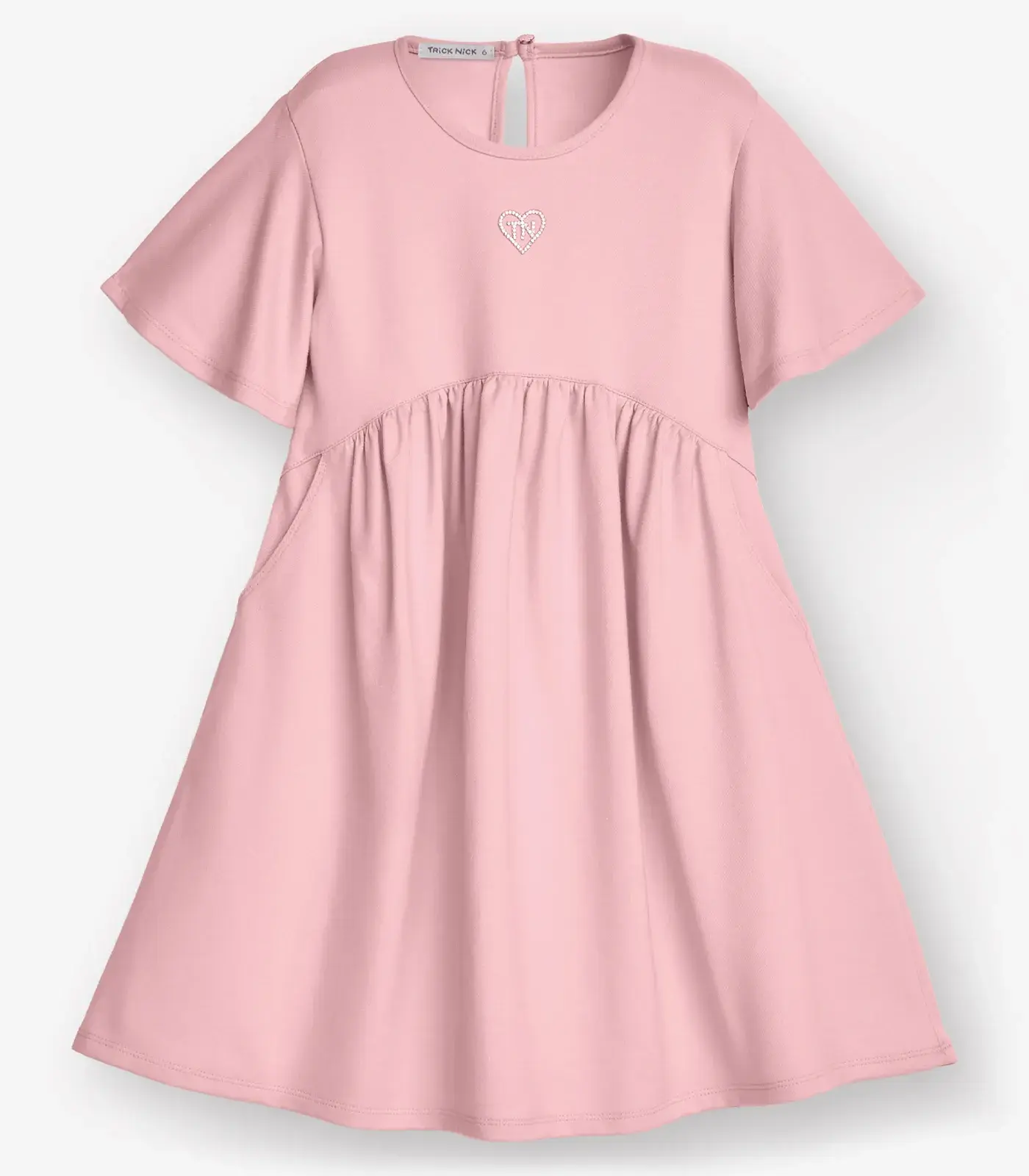 Vestido Moletinho Denim Menina Trick Nick Rosa