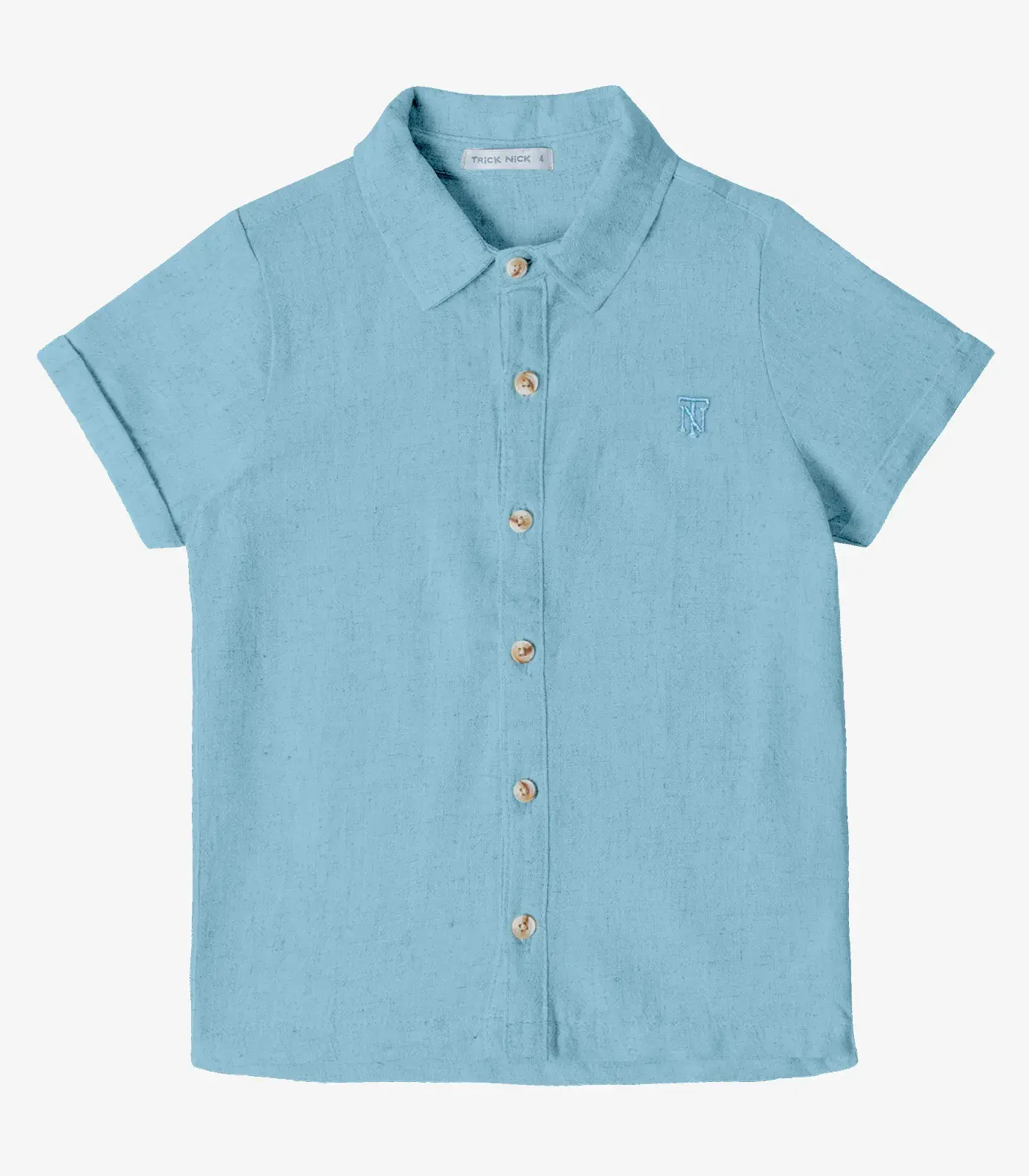 Camisa Infantil Masculina Com Botões Trick Nick Azul