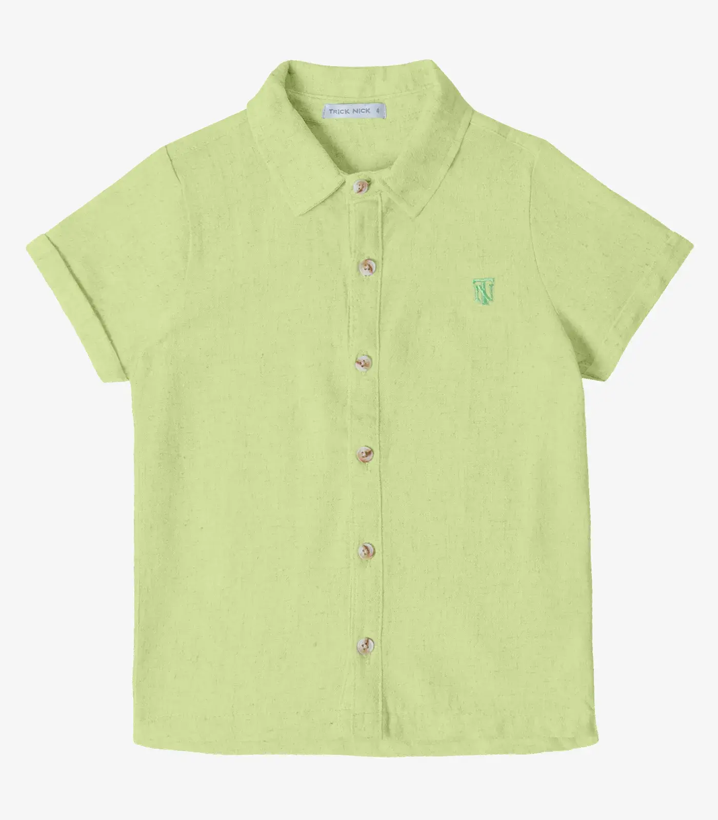Camisa Infantil Masculina Com Botões Trick Nick Verde