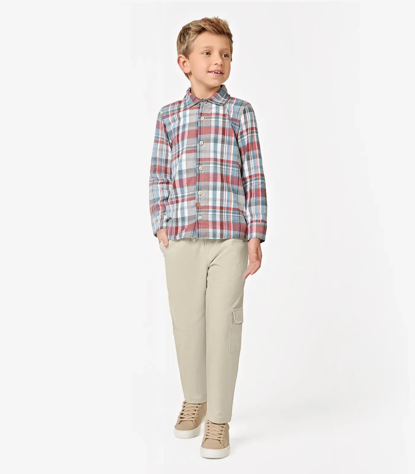 Calça Infantil Menino Sarja Cotton Trick Nick Bege