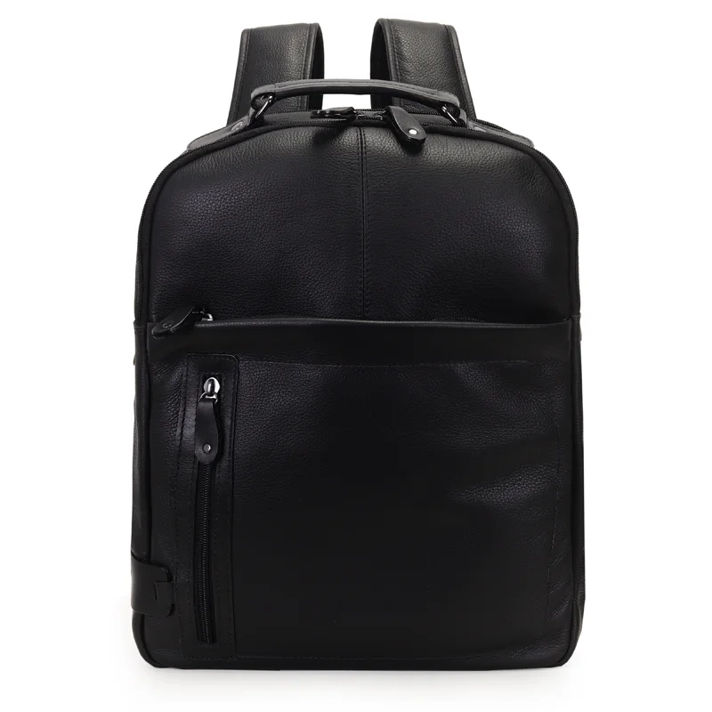 Mochila Couro Compartimento Notebook Bolso Frontal