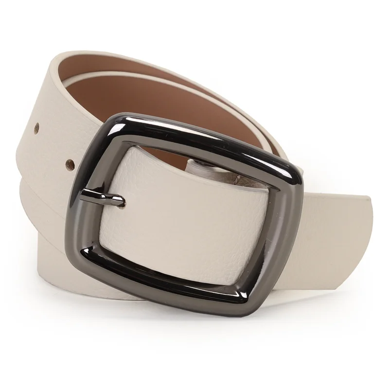 Cinto Feminino Couro Fivela Arredondada 4Cm