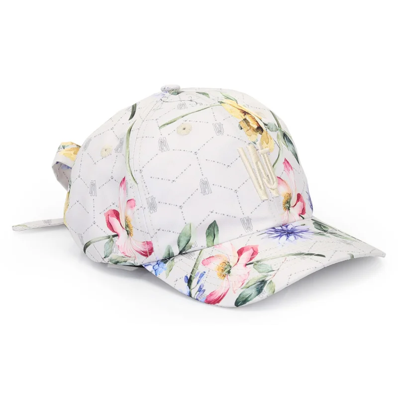 Bone Estampa Floral Com Regulagem De Amarração