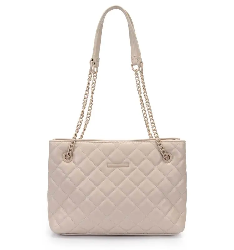 Bolsa Satchel Grande Matelasse Monocolor Com Alcas De Corrente