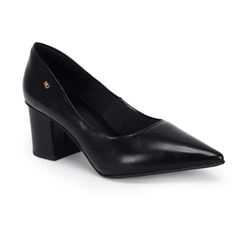 Scarpin Com Vira Salto Bloco 7cm