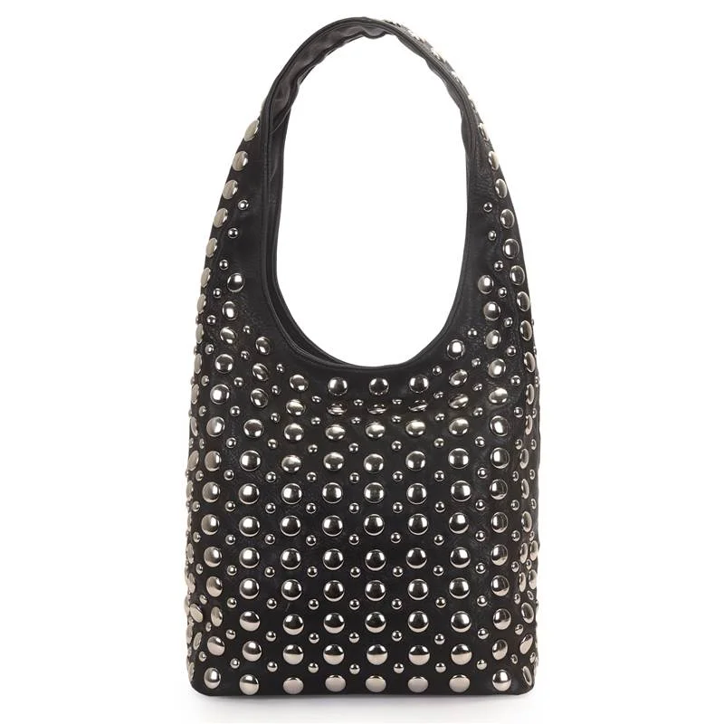Bolsa Hobo Grande Com Aplicacao Tachas