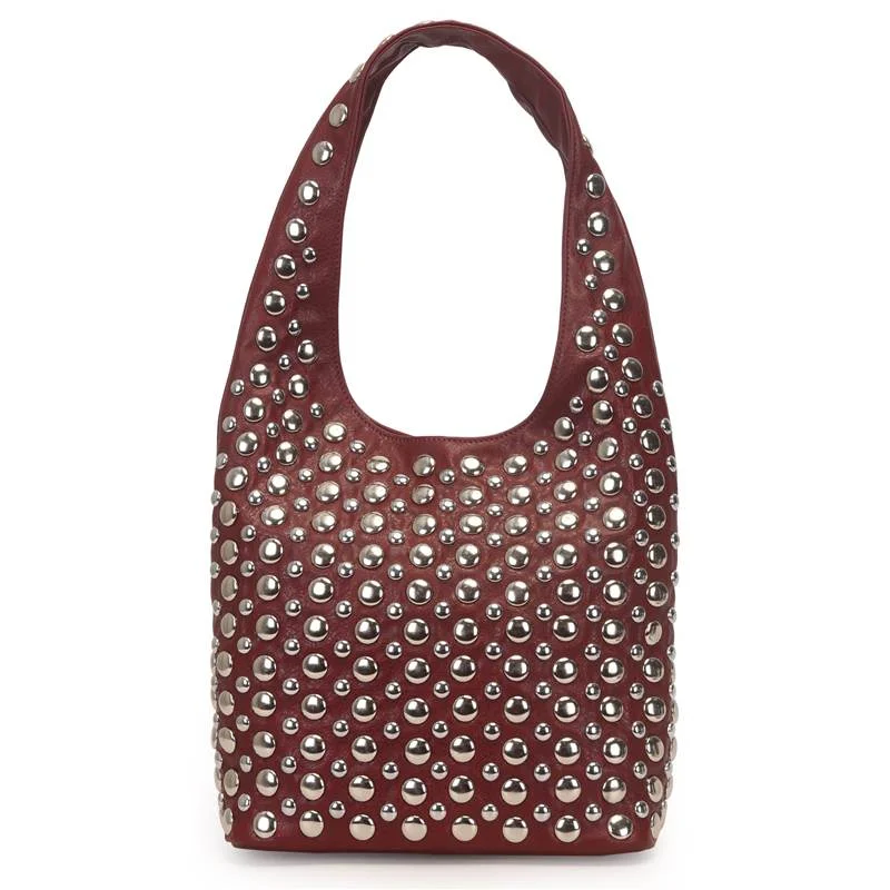 Bolsa Hobo Grande Com Aplicacao Tachas