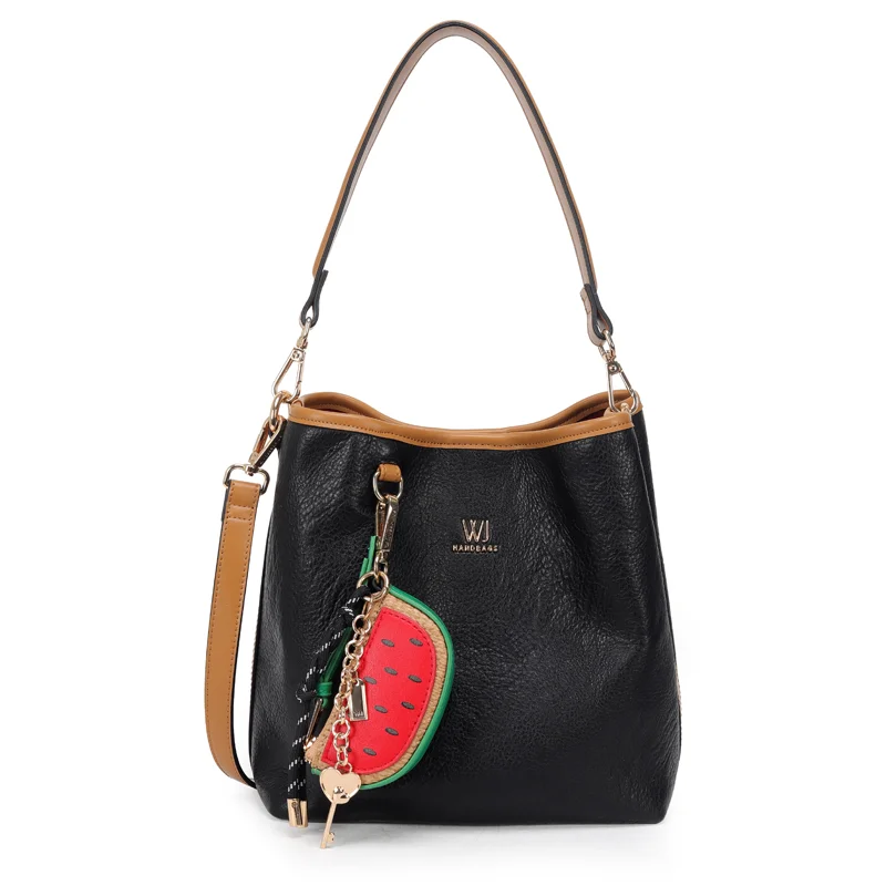 Bolsa Transversal Media Com Chaveiro Frutas