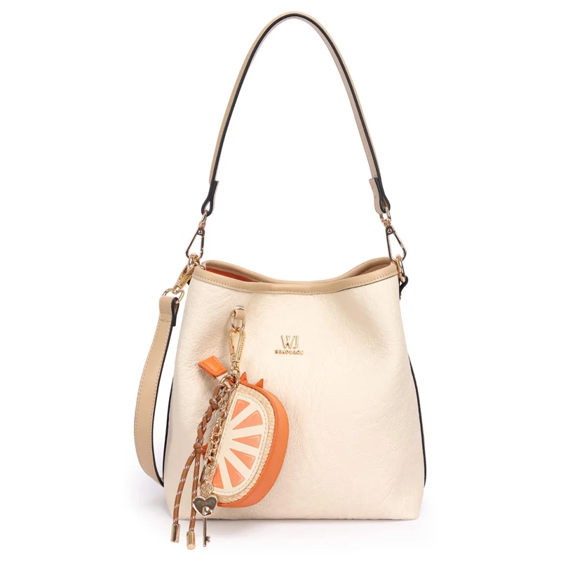 Bolsa Transversal Media Com Chaveiro Frutas