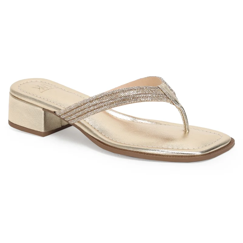 Tamanco Baixo Tiras Strass 3,5cm